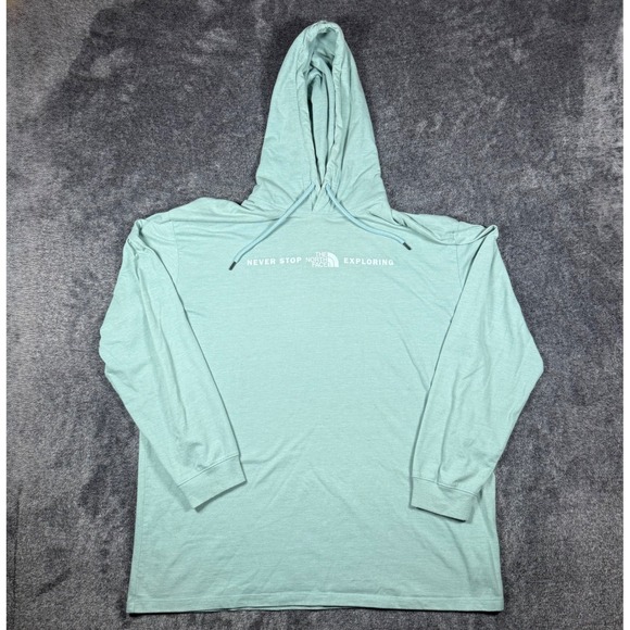The North Face Other - The North Face Mens XL Never Stop Exploring Hoodie Long Sleeve Tee Seafoam Green